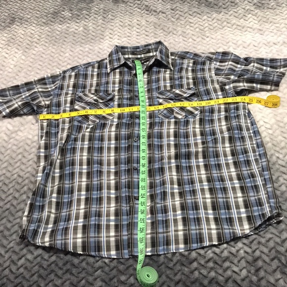 Beverly Hills Polo Club Mens Plaid short sleeve Shirt. Size XL - Picture 3 of 7